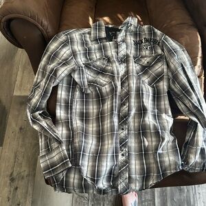 Jack Daniels Monochrome Plaid Casual Shirt